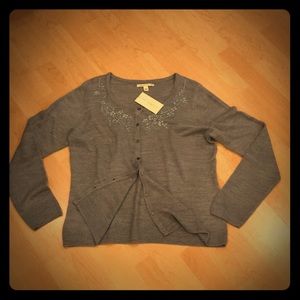 Carolyn Taylor Sweaters - CAROLYN TAYLOR Heather Pewter Cardigan, NWT Carolyn Taylor Sweaters - CAROLYN TAYLOR Heather Pewter Cardigan, NWT
